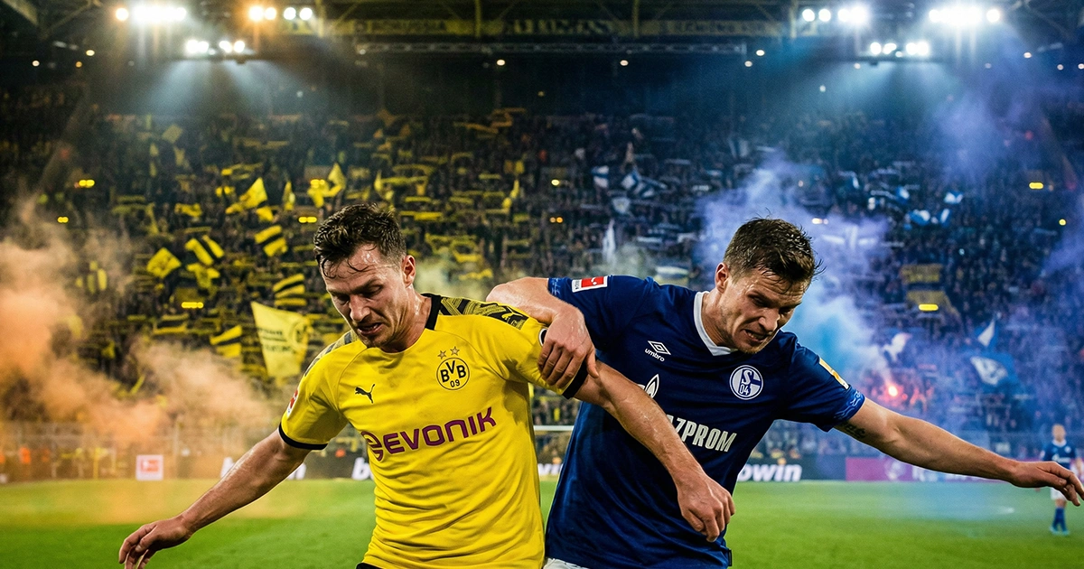 Bundesliga Derby Wetten – Rivalen im Zweikampf vor brodelnder Fankurve