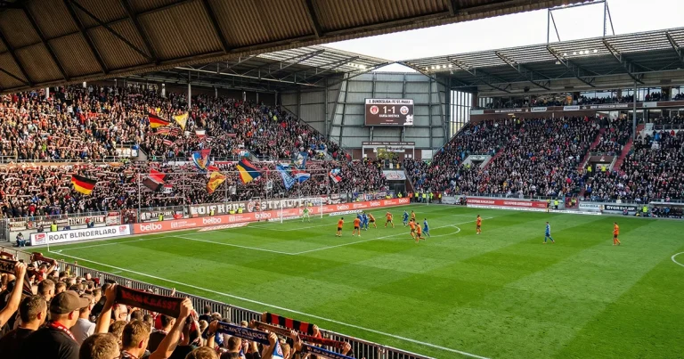 2. Bundesliga Wetten – Spielszene in einem kompakten Zweitliga-Stadion